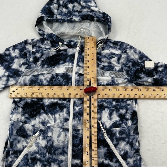 HOLLISTER Women’s Tie Dye Rain Jacket windbreaker hooded Coat blue/white size XS - Picture 9 of 10